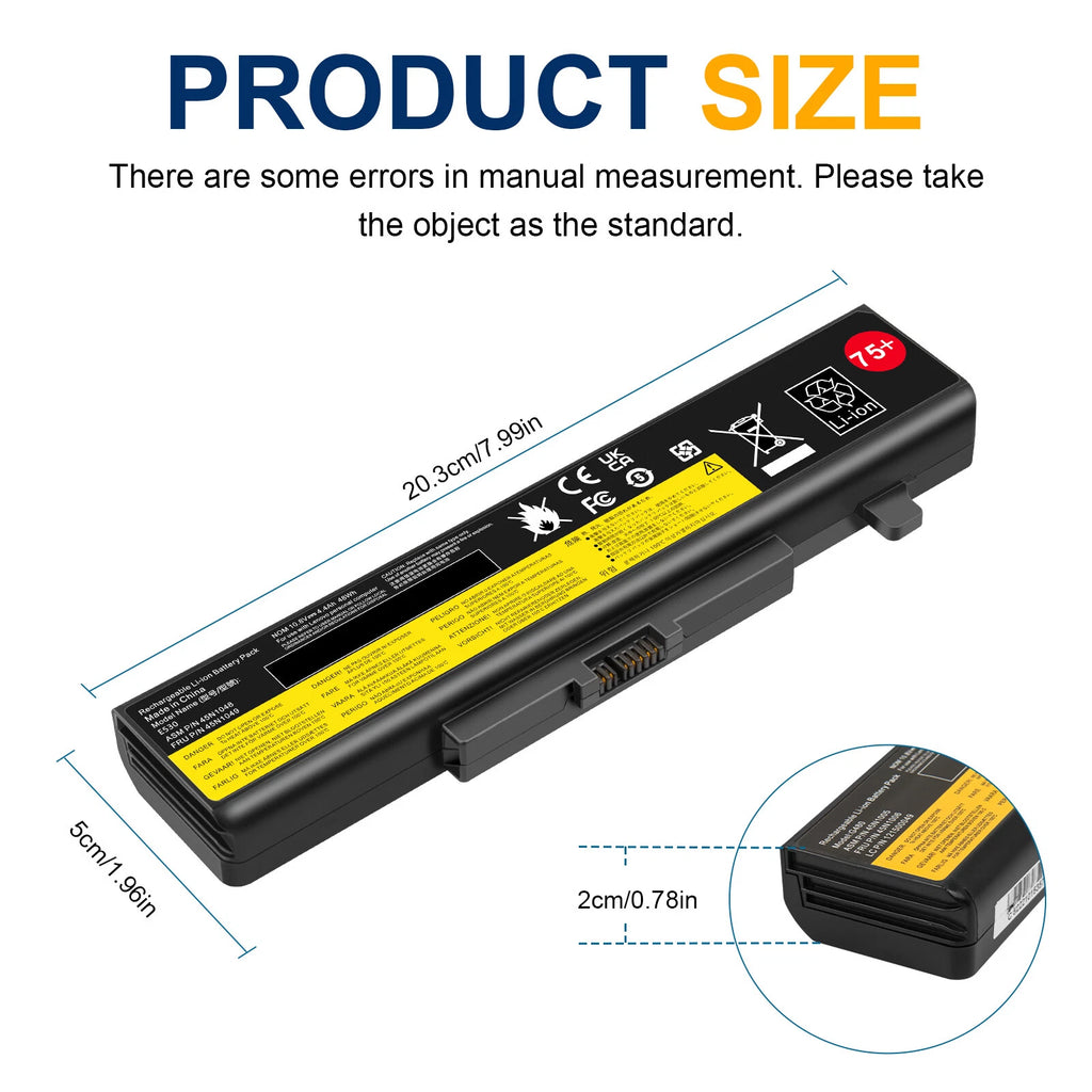 Battery For Lenovo ThinkPad E430 E431 E435 E440 E445 E530 E531 E535 E540 5200mAh