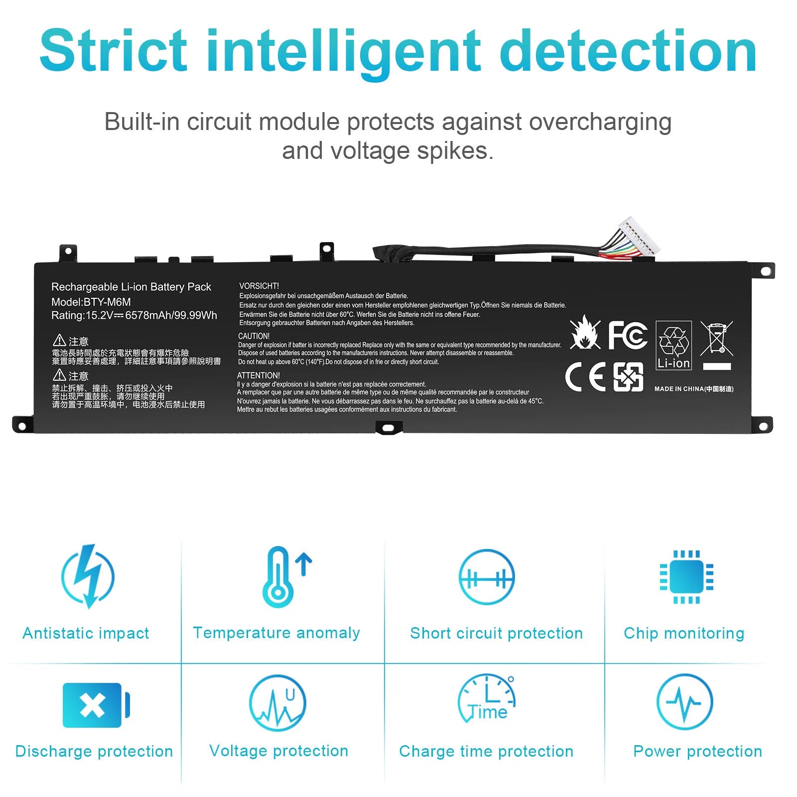 BTY-M6M Battery For MSI GS66 Stealth 10SF 10SFS 10SGS GE66 Raider 10SD 10SE WE76