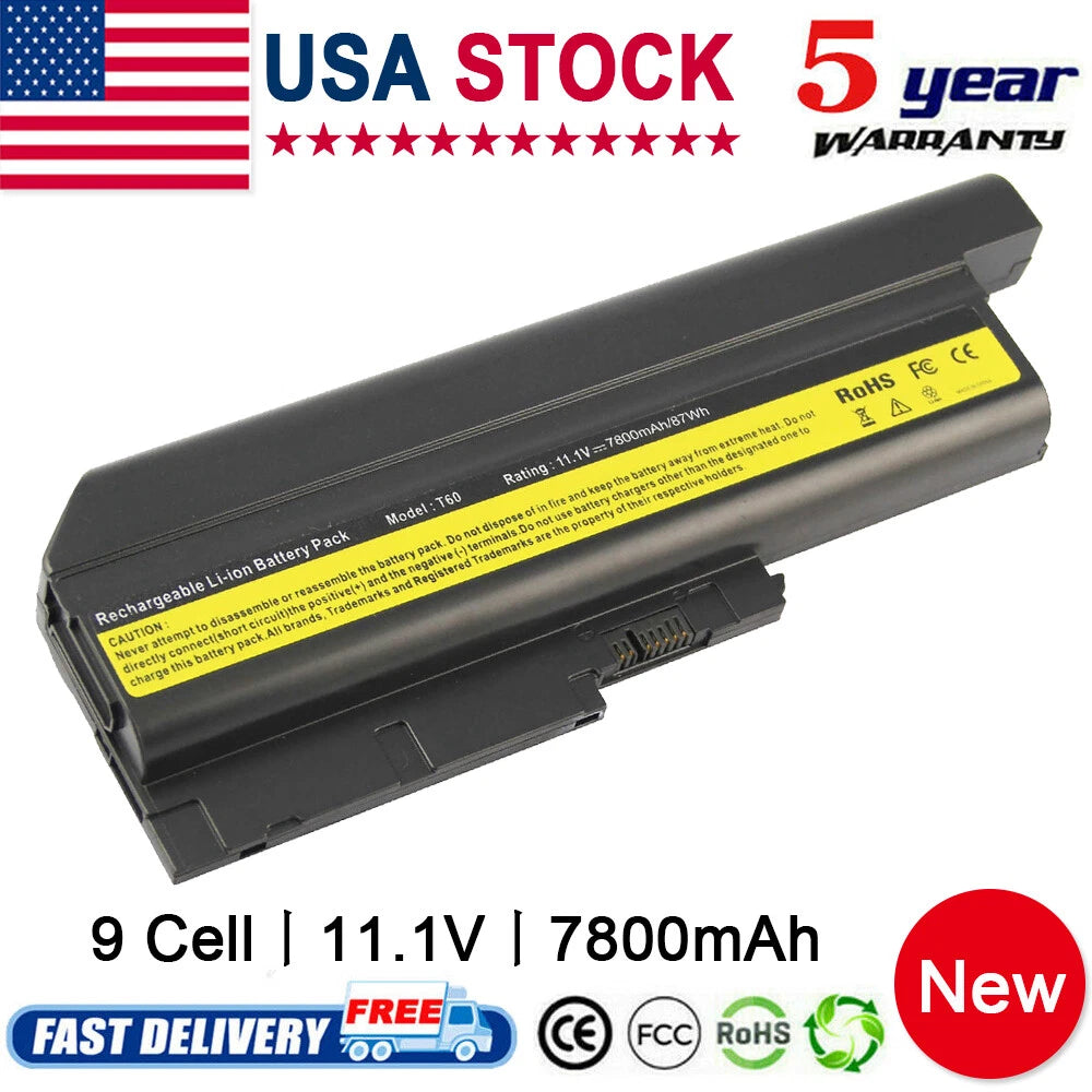 T500 W500 R500 9 Cell Battery for IBM Lenovo ThinkPad T61 T61p T60 R61 R61i R60