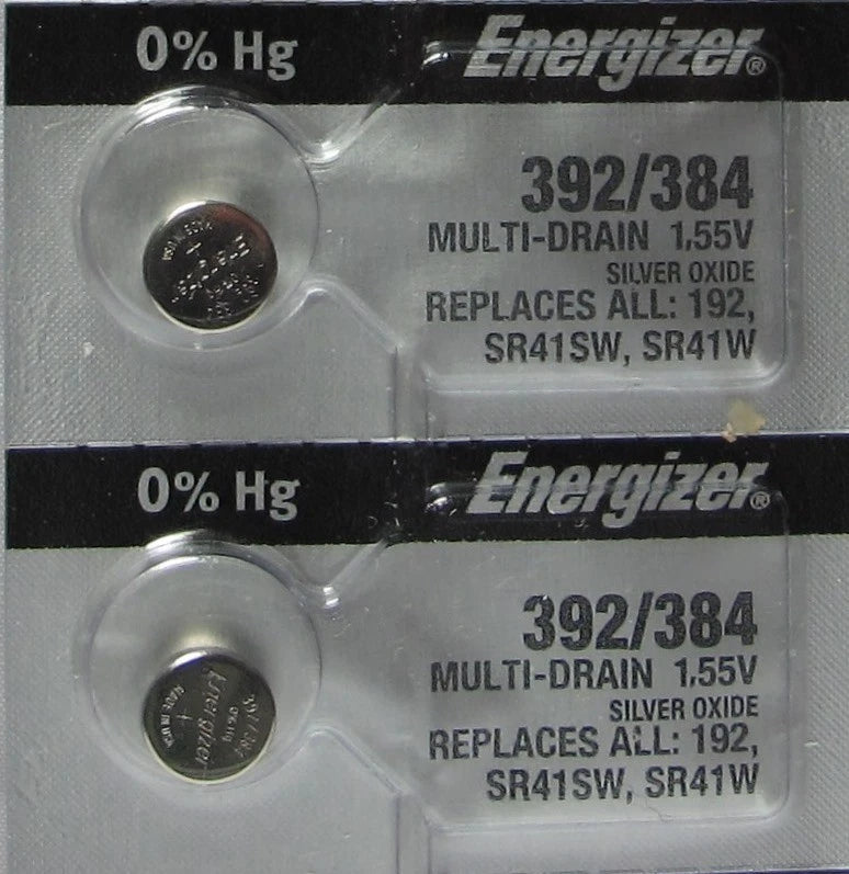 2 Energizer SR41SW SR41W 192 Watch Battery