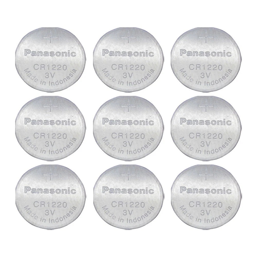9X FRESH Panasonic Cr1220 3v Lithium Coin Cell Batteries Dl1220 Ecr1220 EXP 2028