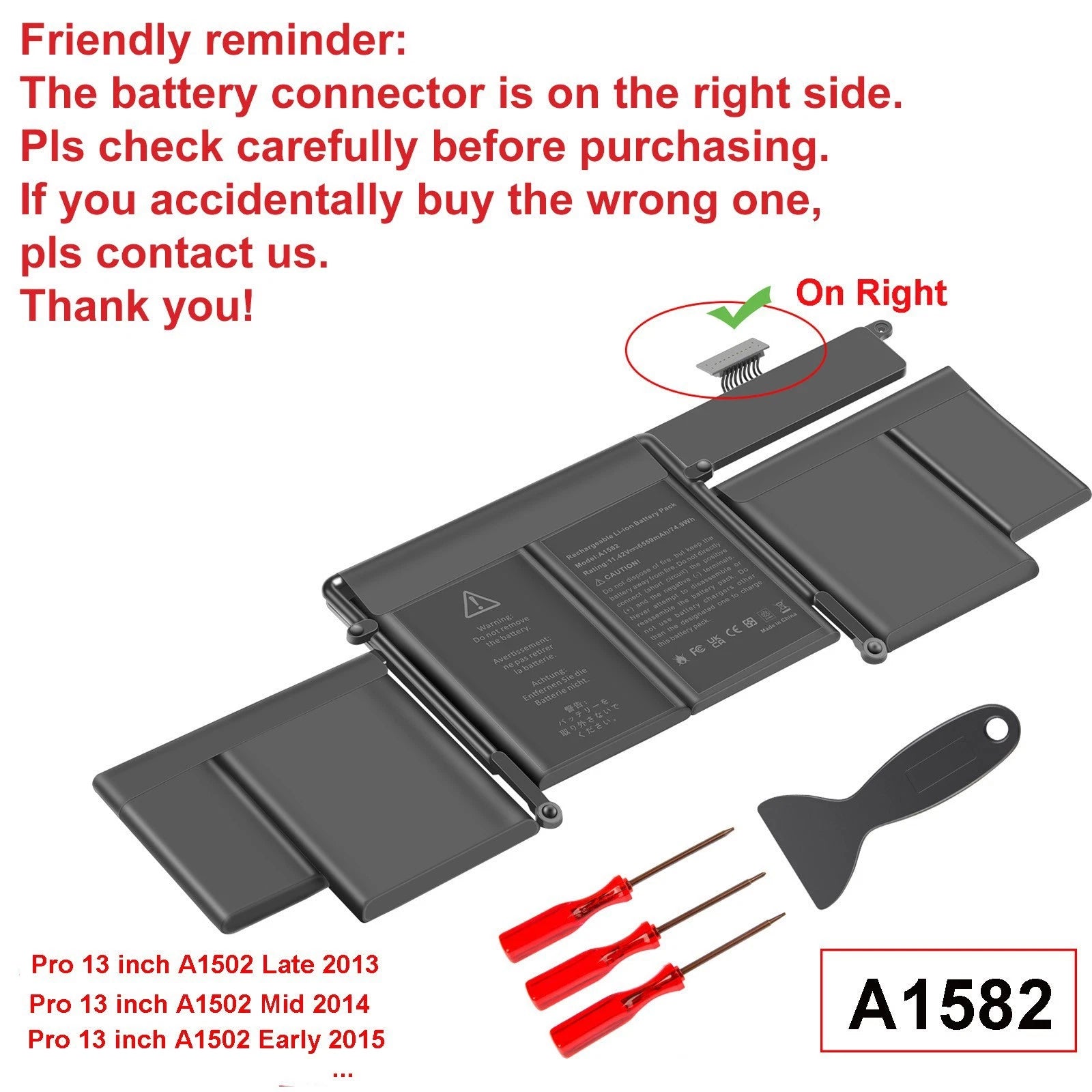 ?LOT A1582 A1502 Battery For MacBook Pro 13"Retina Early 2015 Mid 2014 Late 2013