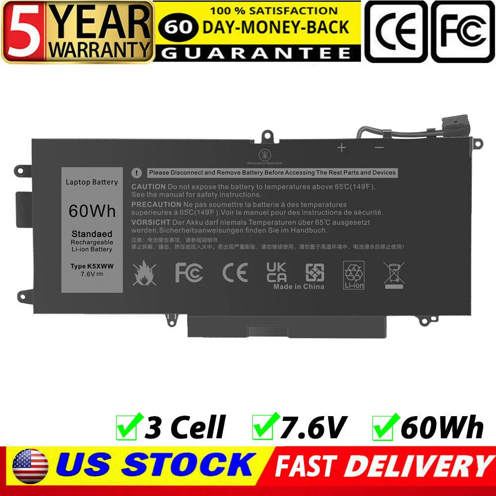 K5XWW Battery for Dell Latitude 7389 7390 2-in-1 P29S002 5000 5289 6CYH6 71TG4
