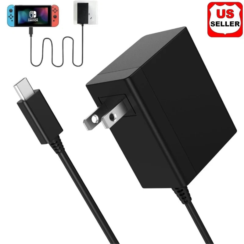 AC Adapter Power Supply for Nintendo Switch Wall & Travel Charger Plug Cord US