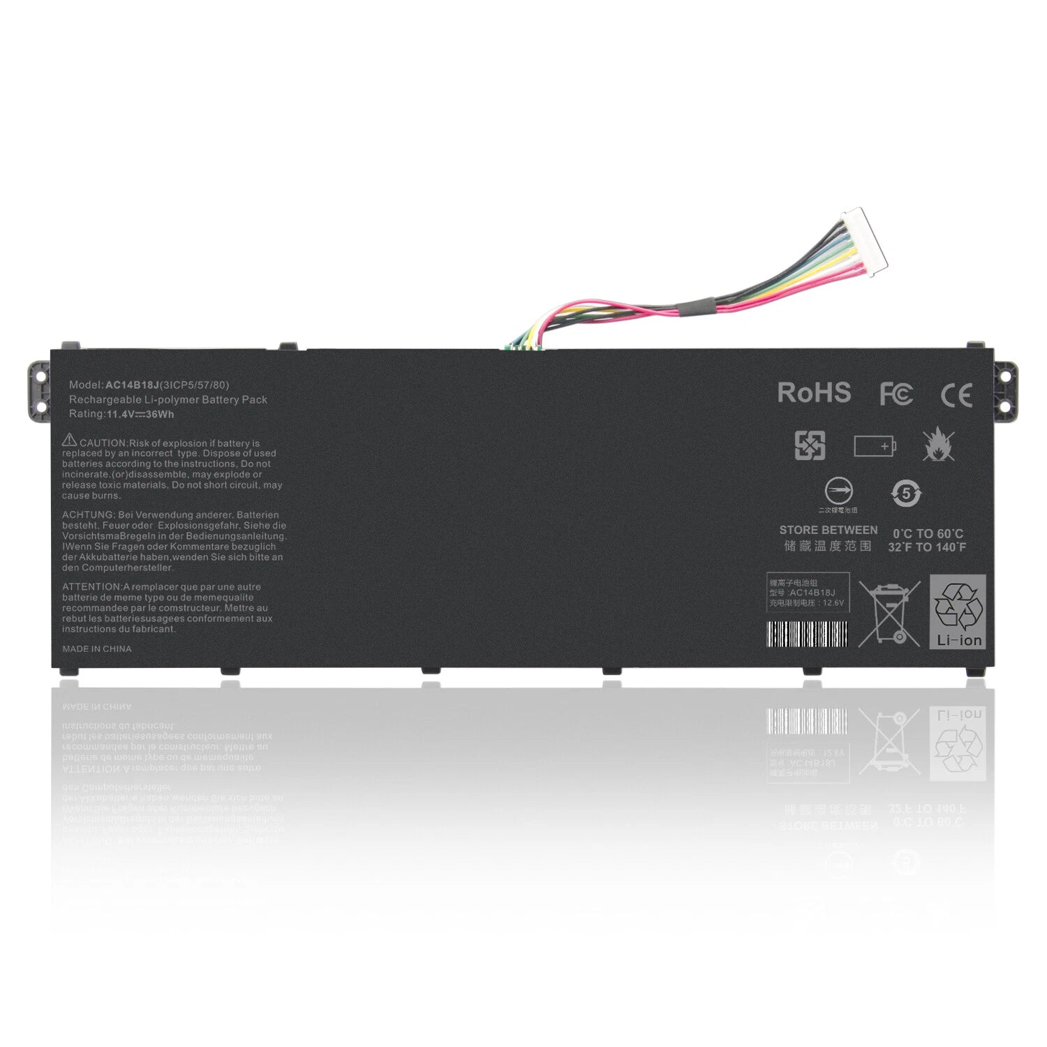36Wh AC14B13J Battery For Acer Aspire ES1-111M ES1-311 ES1-511 ES1-711 ES1-711G