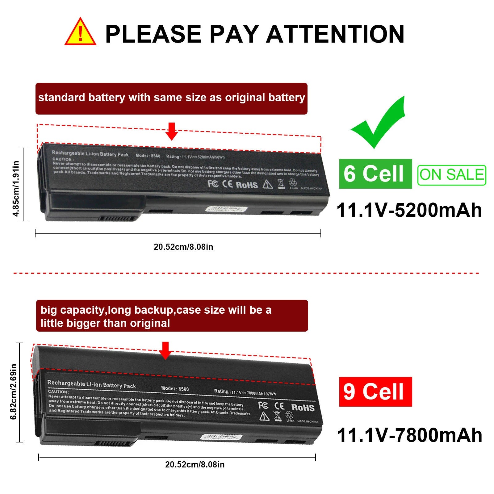 ?CC06 Battery For HP EliteBook 8460p 8460w 8470p 8560p 8570p 6360b 628369-421