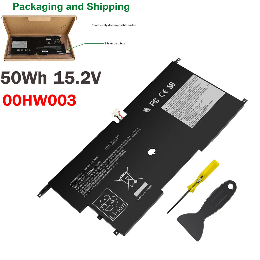 New 00HW002 00HW003 Battery For Lenovo ThinkPad X1 Carbon Gen 3 Series 2015 50WH