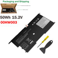 New 00HW002 00HW003 Battery For Lenovo ThinkPad X1 Carbon Gen 3 Series 2015 50WH