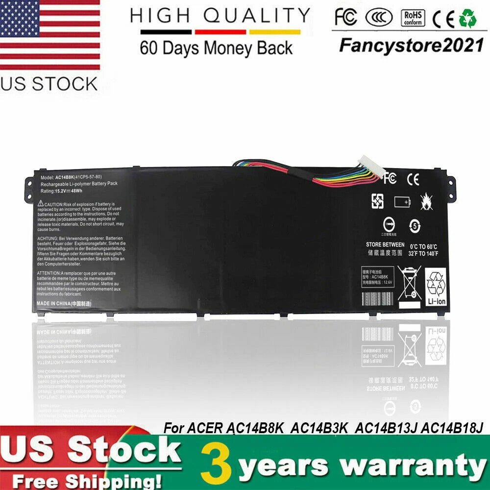 AC14B3K Laptop Battery For Acer Aspire R3 R3-131T R5 R5-471T R5-571T ES1-572 US