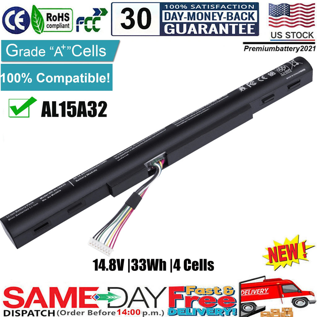 E5-473G E5-573G E5-522G For Acer Aspire AL15A32 4ICR17/65 14.8V Laptop Battery