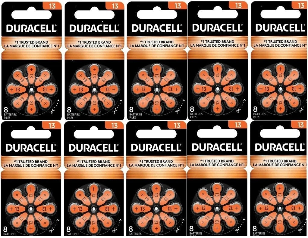 NEW Duracell Size 13 Activair PR48 P13 Hearing Aid Batteries (80 Batteries)