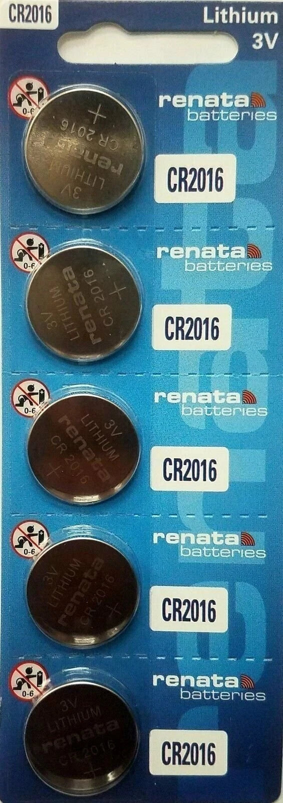 CR 2016 RENATA WATCH BATTERY (2 piece) ECR2016 FREE SHIPPING Authorized Seller