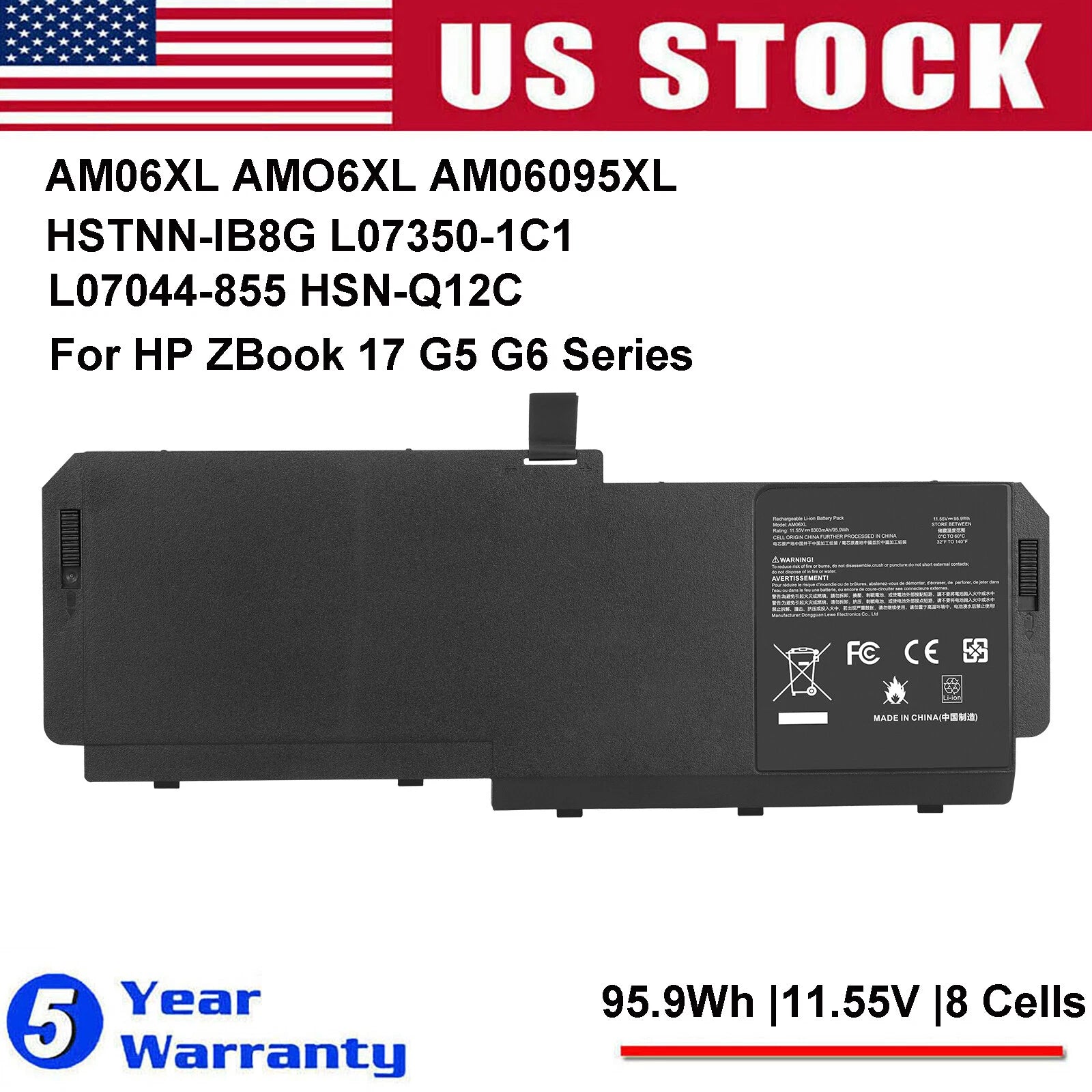 NEW Battery AM06XL for HP ZBook 17 G5 G6 Series L07044-855 HSTNN-IB8G AMO6XL US