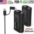 2*Rechargeable Battery+USB Charger Cable Pack For XBOX One/360/S/X Controller US