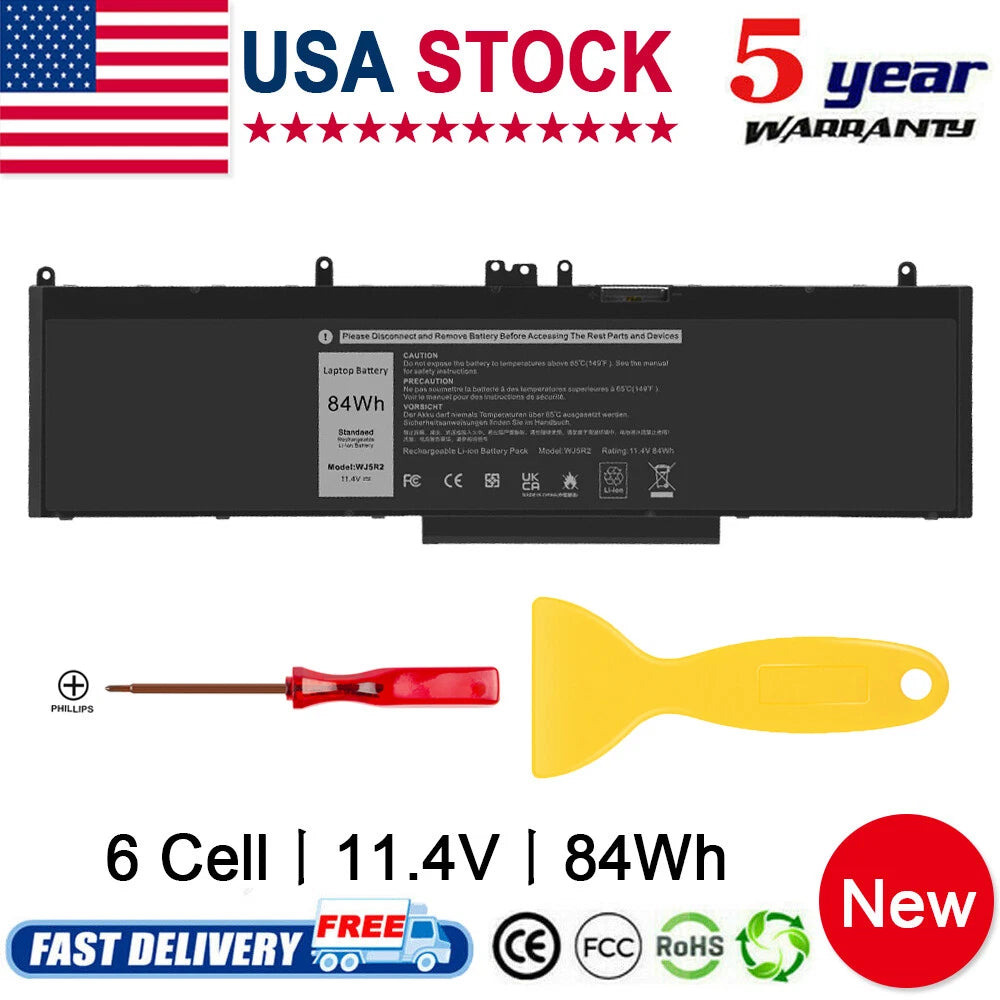 WJ5R2 11.4V 84Wh Laptop Battery Compatible for Dell Precision E5570 3510 4F5YV