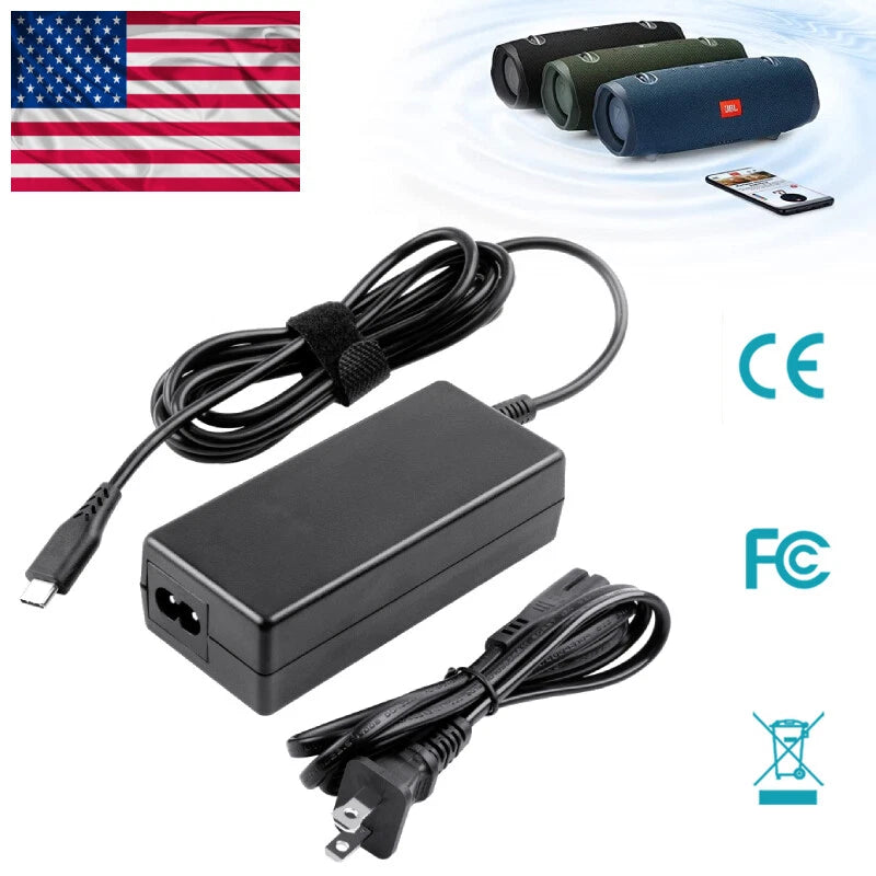 65W USB C Charger Fit for JBL Xtreme 3 Portable Bluetooth Speaker Power Supply