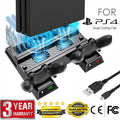 Stand Cooling Fan Controller Dual Charger Station For PlayStation 4 PS4 Slim/Pro