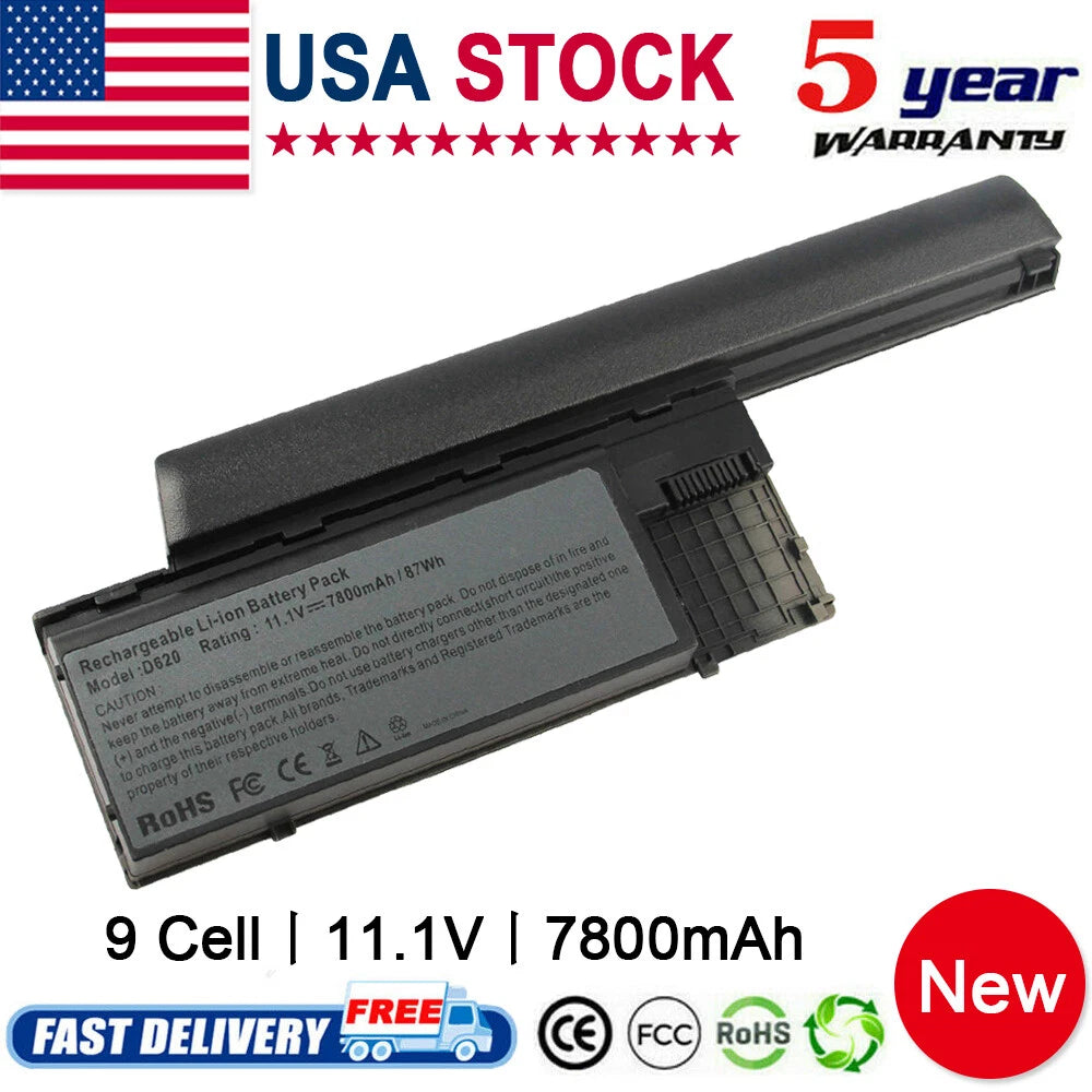 7800mAh Laptop Battery Replacement for Dell Latitude D620 D630 D630c D631 Series