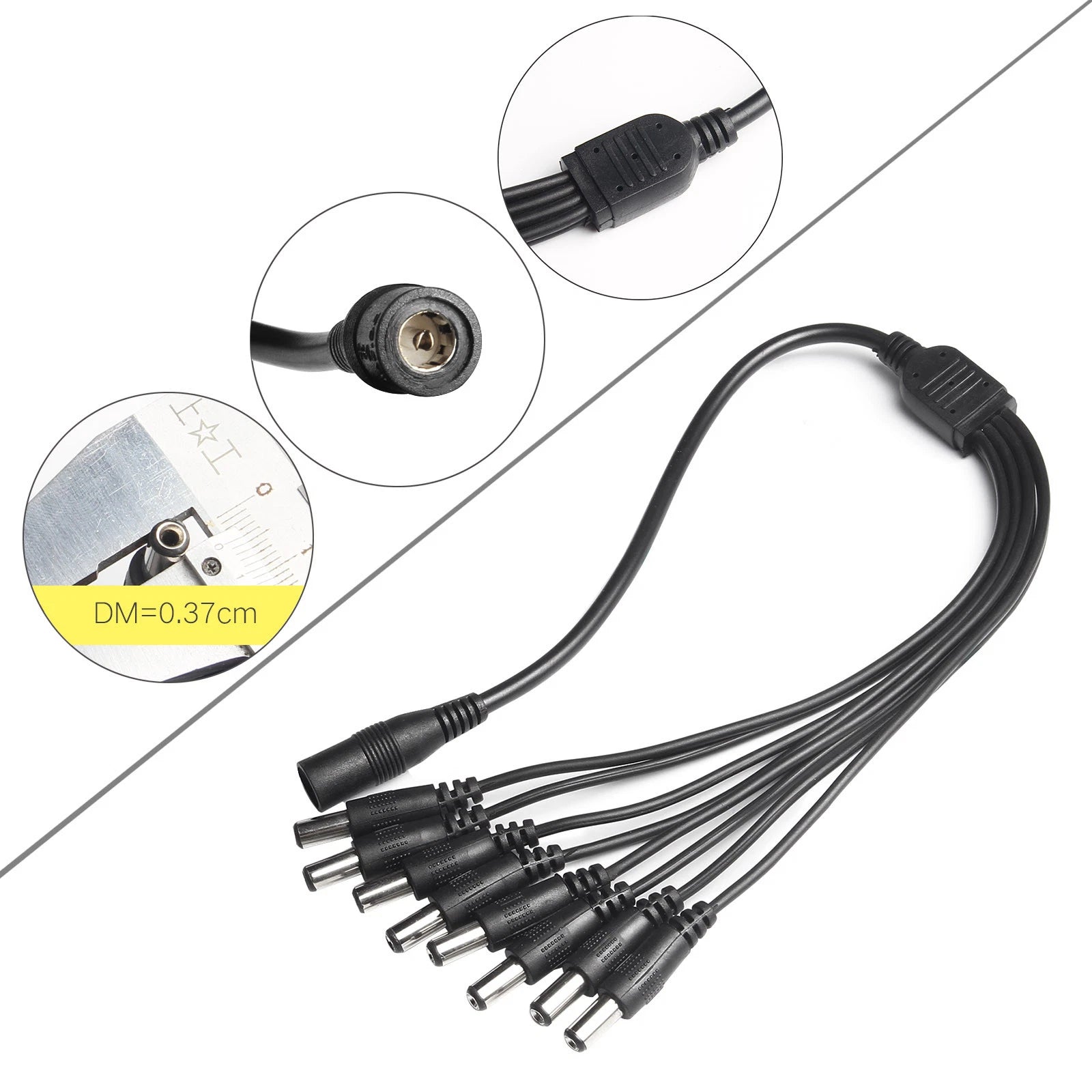 DC 12V 5A Power Supply Adapter /8 Split Power Cable for Night Owl UL EMI COOL