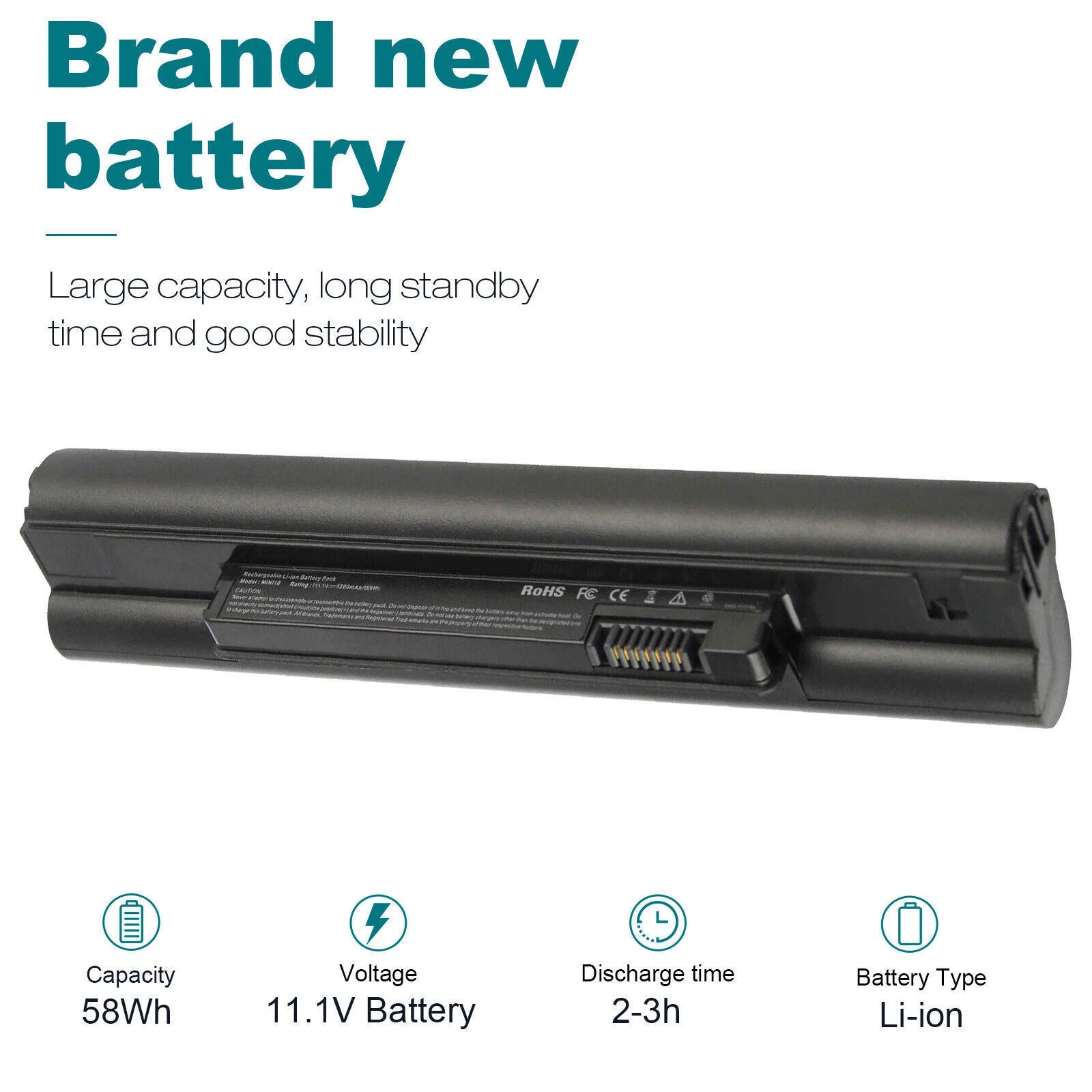 Battery for Dell Inspiron Mini 10 10V 1010 1010N 1011 1011V 11z 1110 58Wh