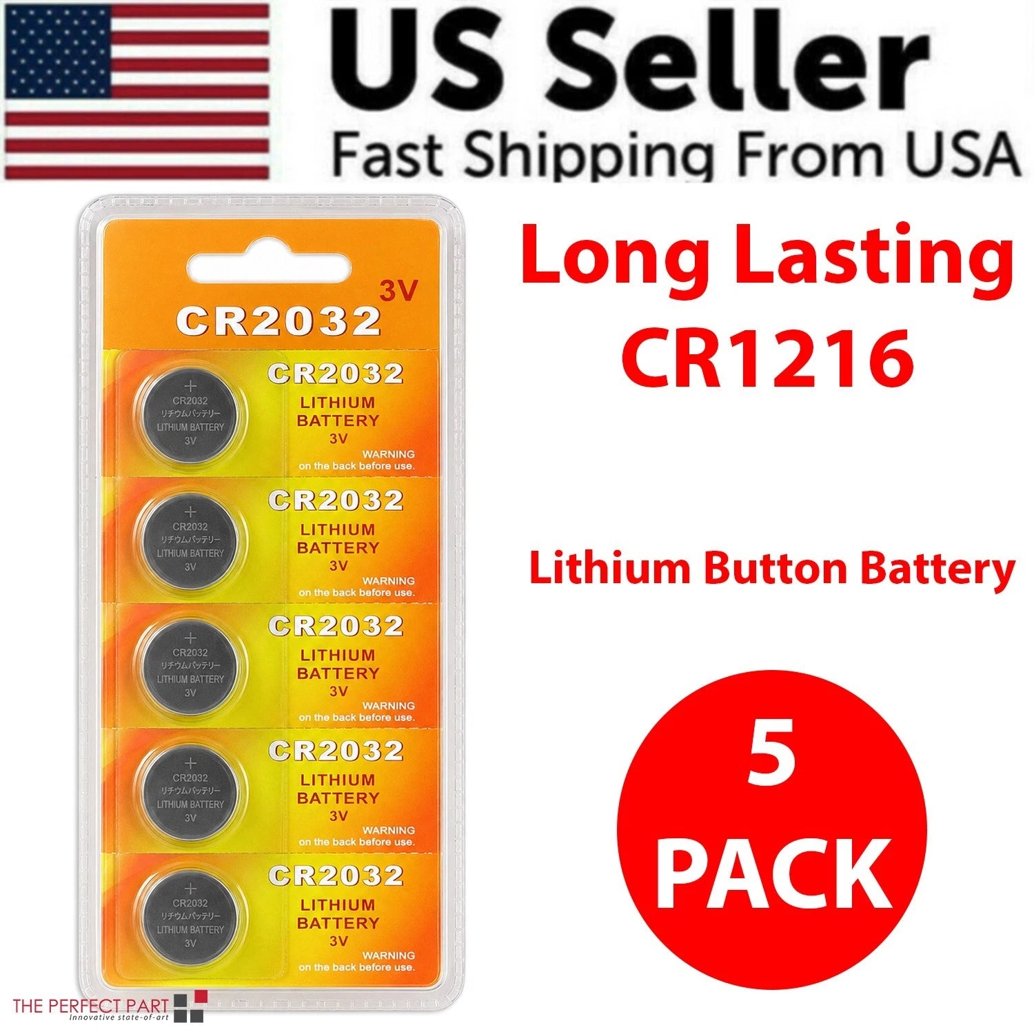 5 x New LITHIUM BATTERY 3V CR2032 CR 2032 BR2032 DL2032 Remote Button Cell Watch