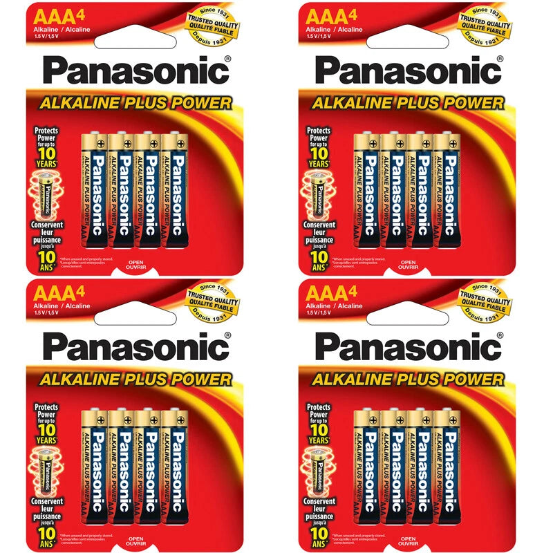 16 Pack Panasonic AAA Plus Power All Purpose Alkaline Batteries