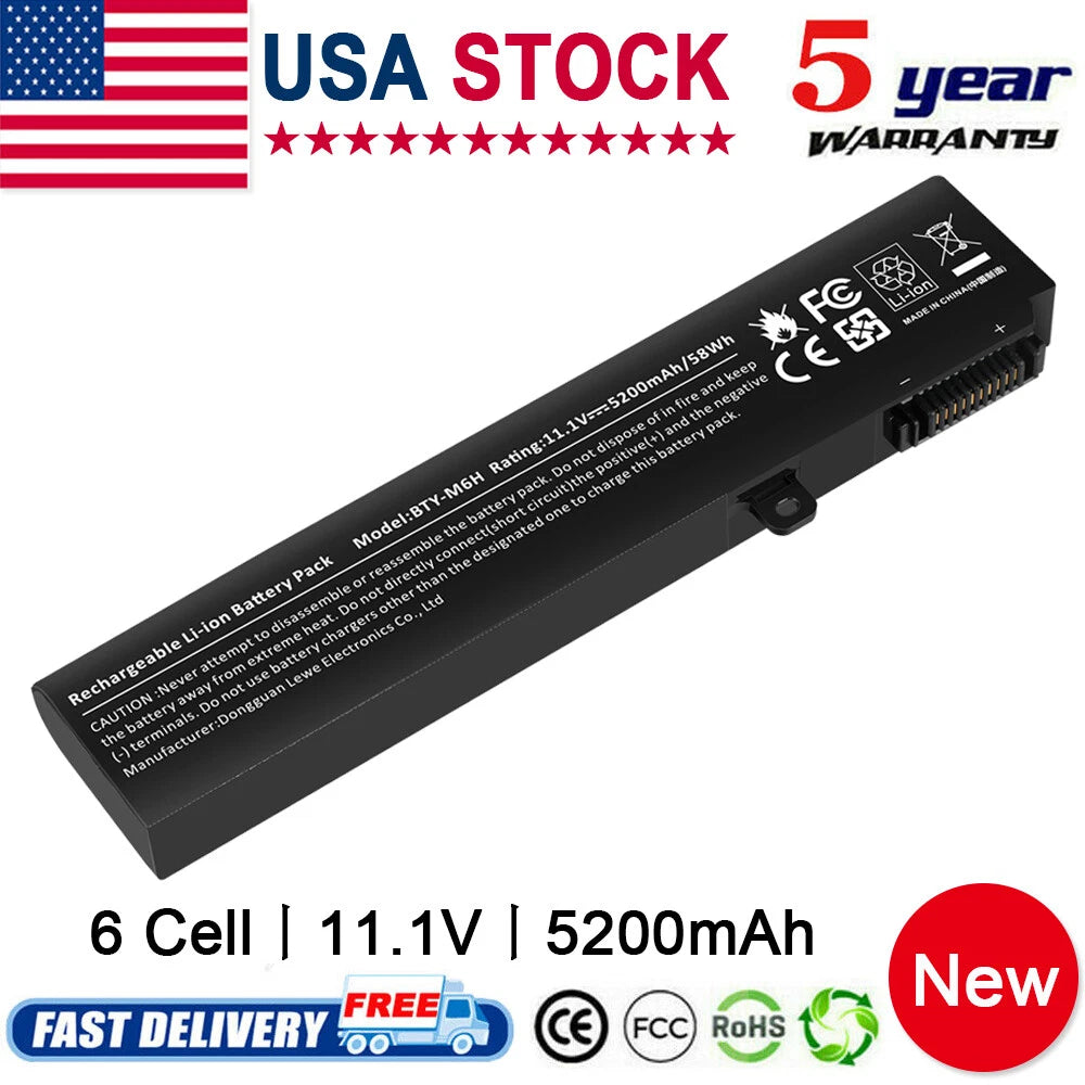 BTY-M6H Battery For MSI GE62 GE72 GP62 PE60 PE70 GE62VR GP72 GL72 2QC