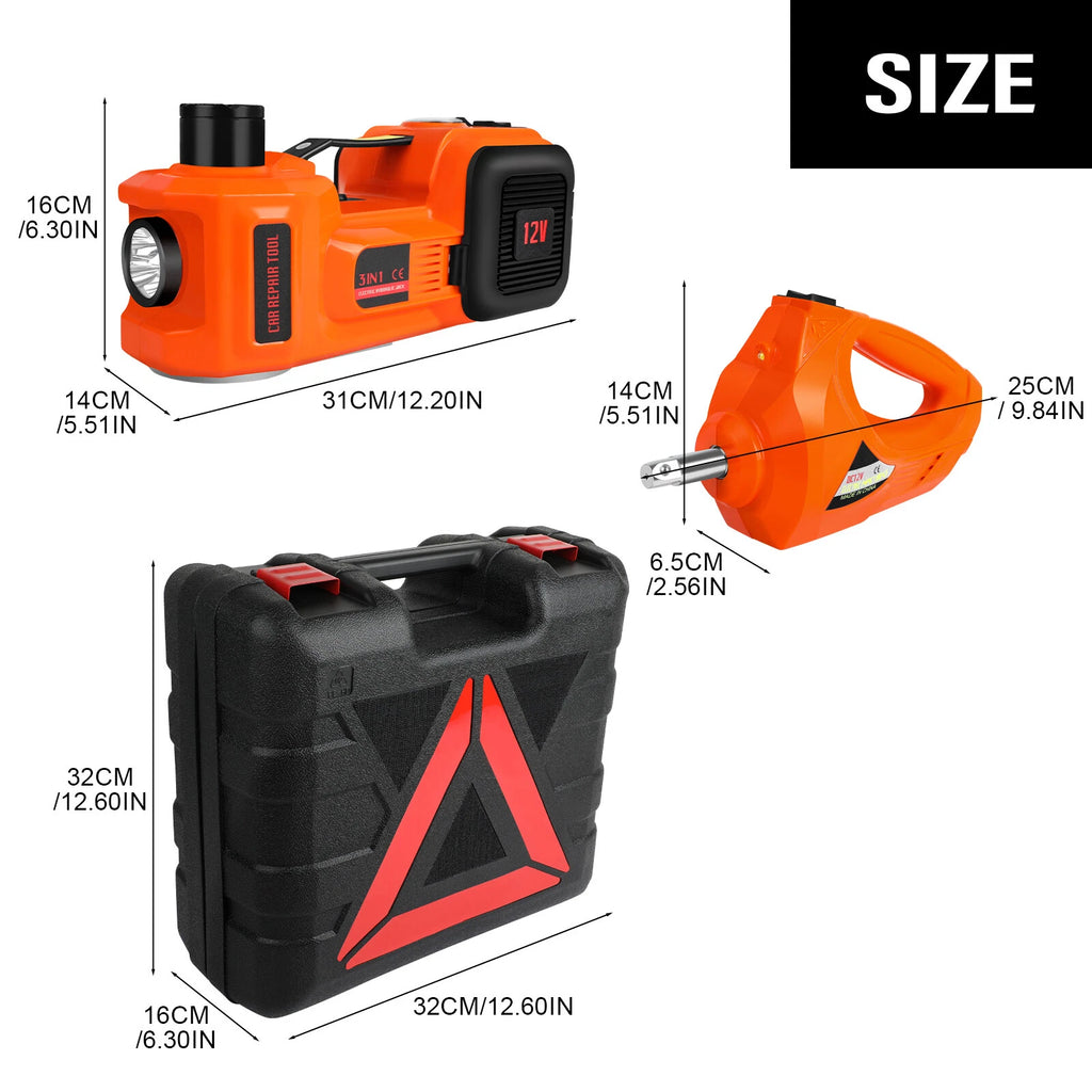 Electric Car Jack 5 Ton 12V Hydraulic Floor Jack Kit w/Electric Impact Wrench US