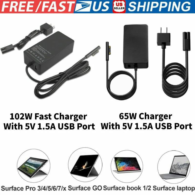 102W AC Adapter Laptop Charger For Microsoft Surface Pro 5 6 7 8 X With USB Port