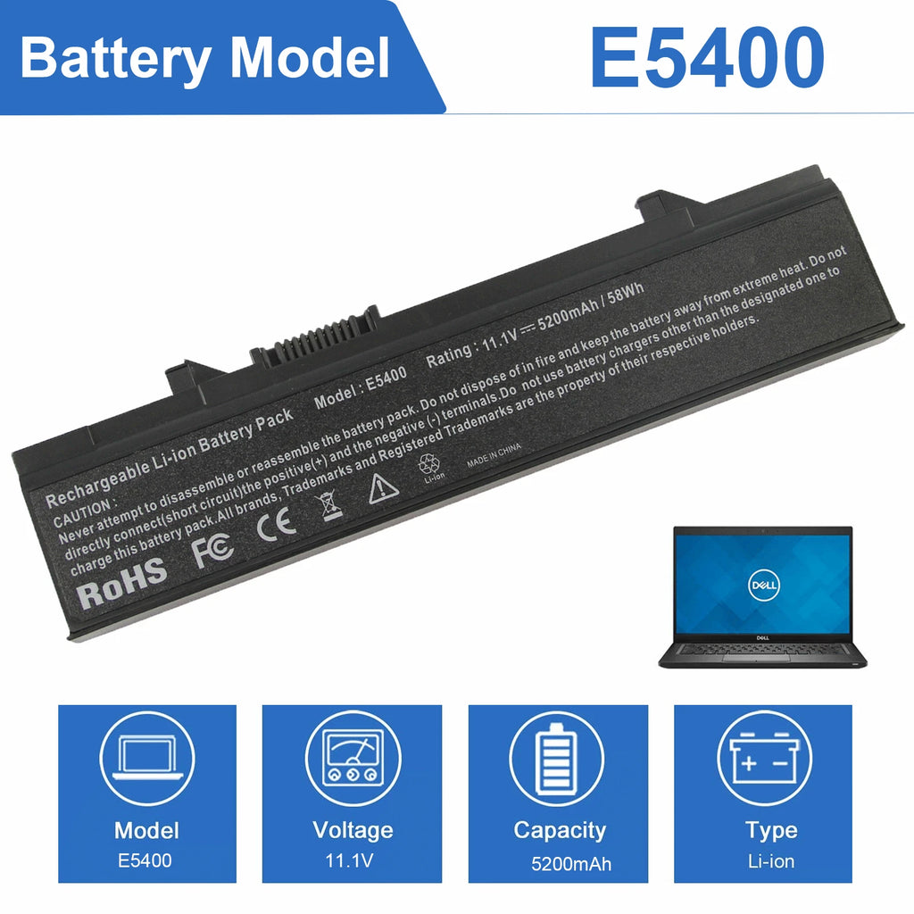Replacement E5400 Battery For Dell Latitude E5410 E5500 E5510 KM668 KM742 KM752