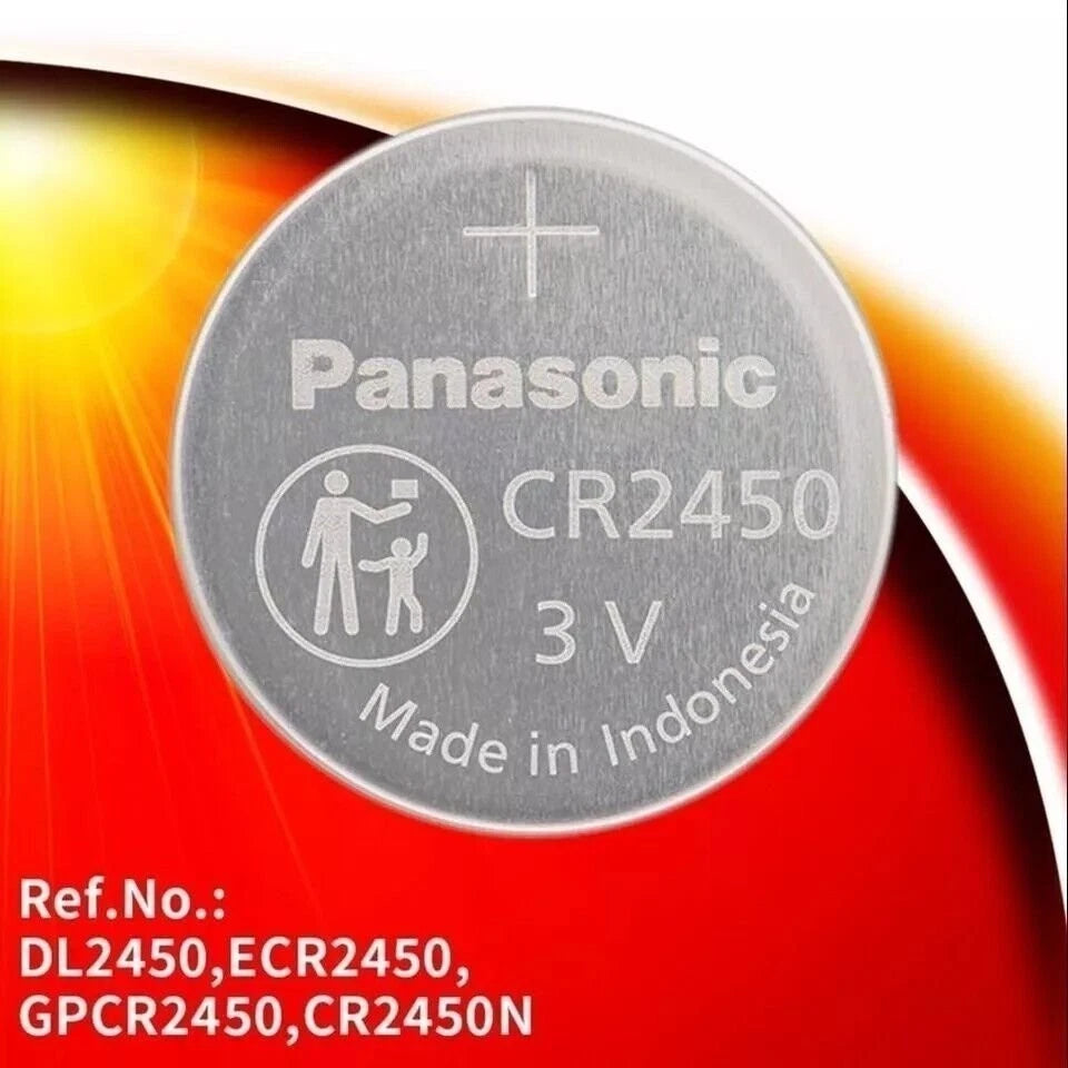 2 x Fresh New Panasonic CR2450 CR 2450 3v LITHIUM Coin Cell Battery Exp. 2033