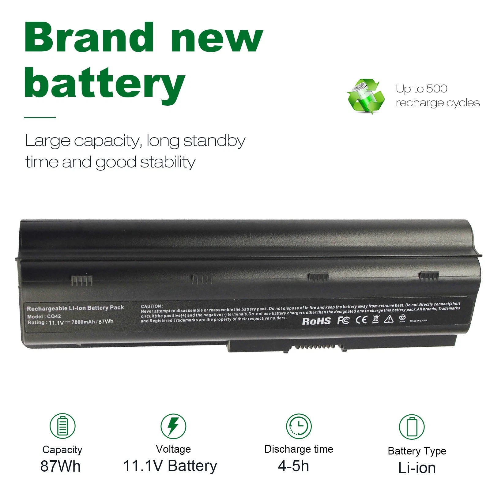 DM4 Laptop Battery for HP Pavilion dv7 dv6 dv5 g6 g7 G72 593553-001 CQ42 7800mAh