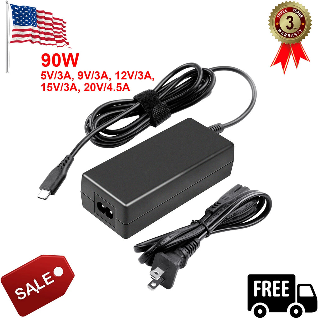 USB C Adapter Charger For Dell XPS 13,Precision 3540,Latitude 3400,3500,5289 90W