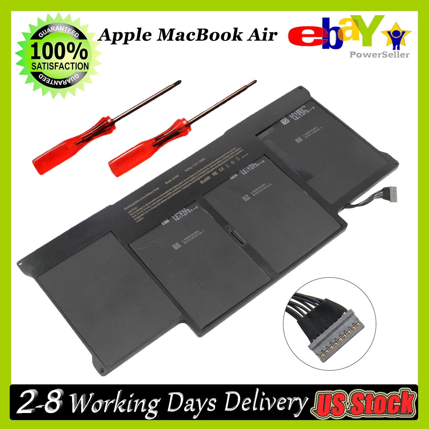 A1405 Battery For Apple Macbook Air 13" A1369 Mid 2011 & A1466 2012 A1496 A1377