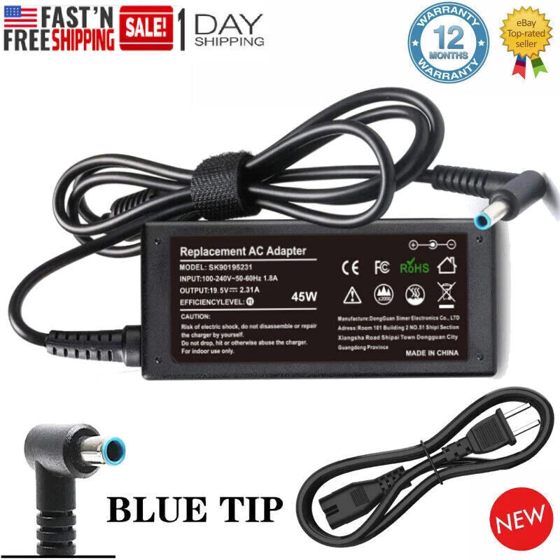 Laptop Charger Power Adapter For HP ProBook X360 11 G1 G2 G3 G4 G5 G6 Blue Tip