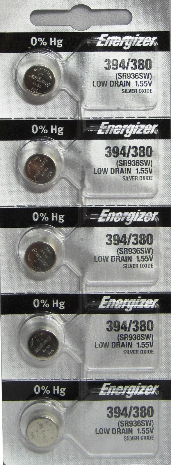 5 Energizer Button Cell Silver Oxide SR936SW Batteries