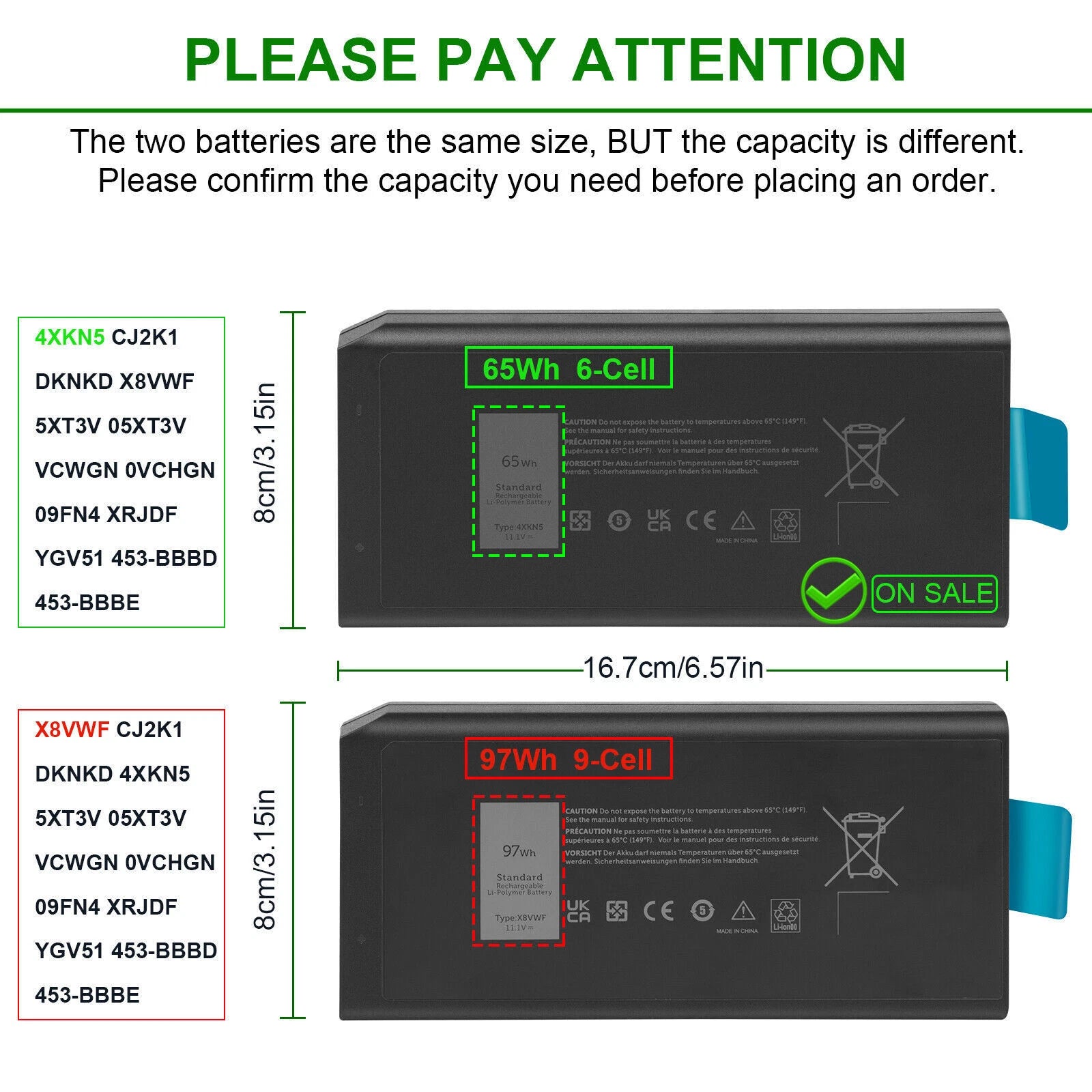 ?97Wh X8VWF Laptop Battery For Dell Latitude 14 Rugged 5404 5414 E5404 7404 7414