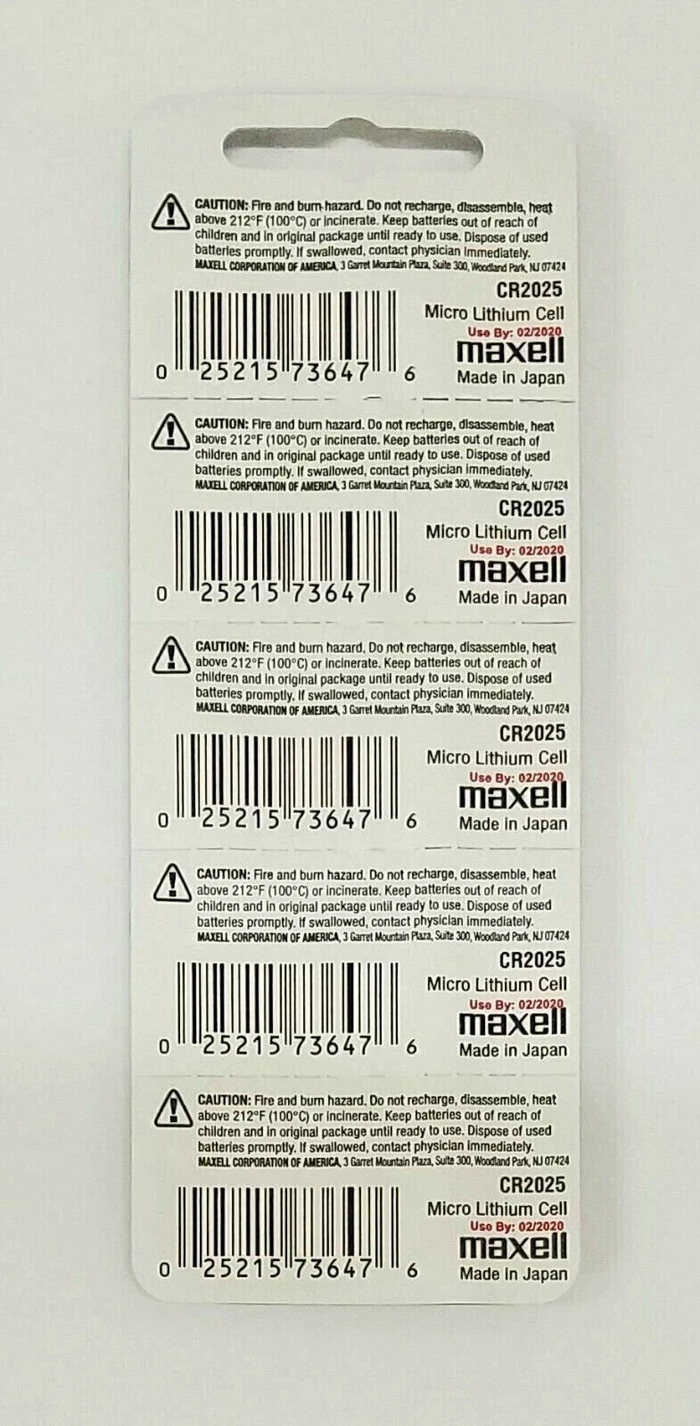 1 pcs x Maxell CR2025 Battery 3V Lithium Button Coin Cells Batteries GENUINE U.S