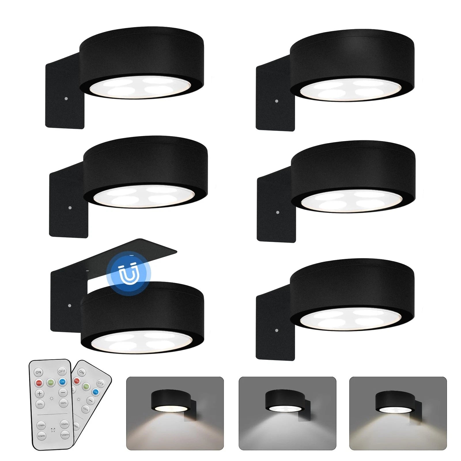 6-Pack Battery Operated Picture Light 6 Pack | Operated, Black
