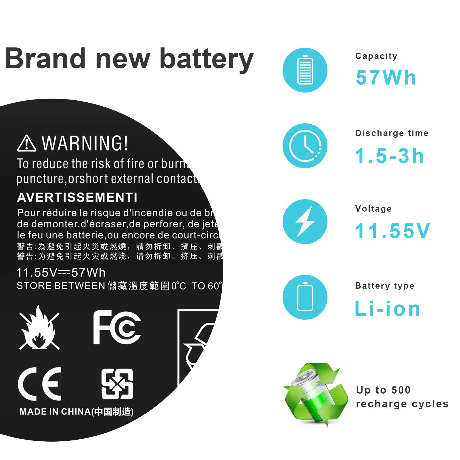 OM03XL Battery For HP EliteBook X360 1030 G2 HSTNN-IB70 863167-1B1 863167-171