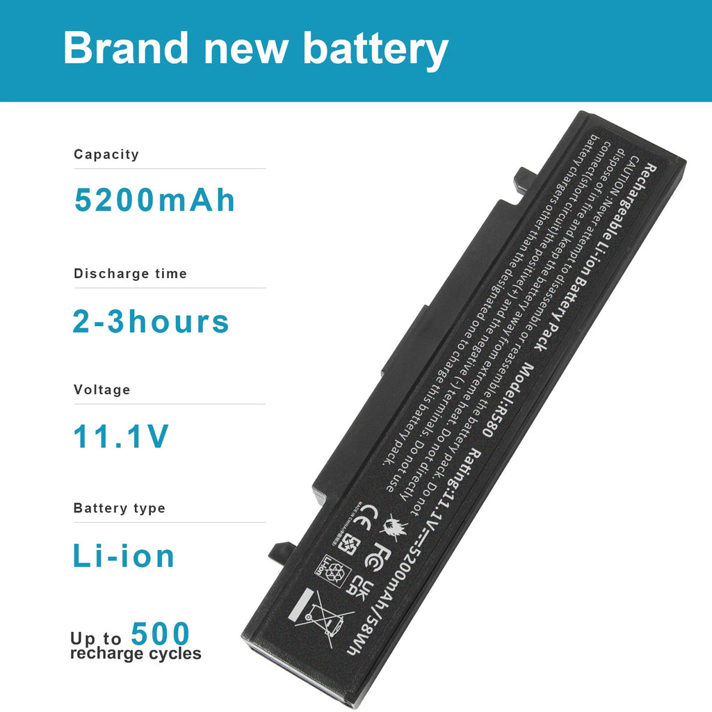 Laptop Battery For Samsung RV511 RV515 AA-PB9NS6B R519 R580 AA-PB9NC6B Q318 FS
