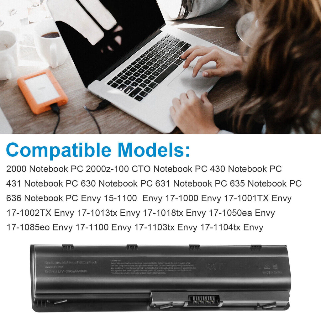 Laptop Battery 593553-001 for HP 2000-425NR Notebook MU06 593555-001 CQ42 6-Cell