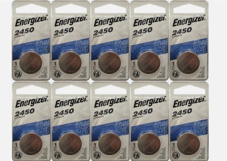 10 Pcs Energizer CR2450 ECR2450 CR 2450 3V Lithium Coin Cell Button Battery