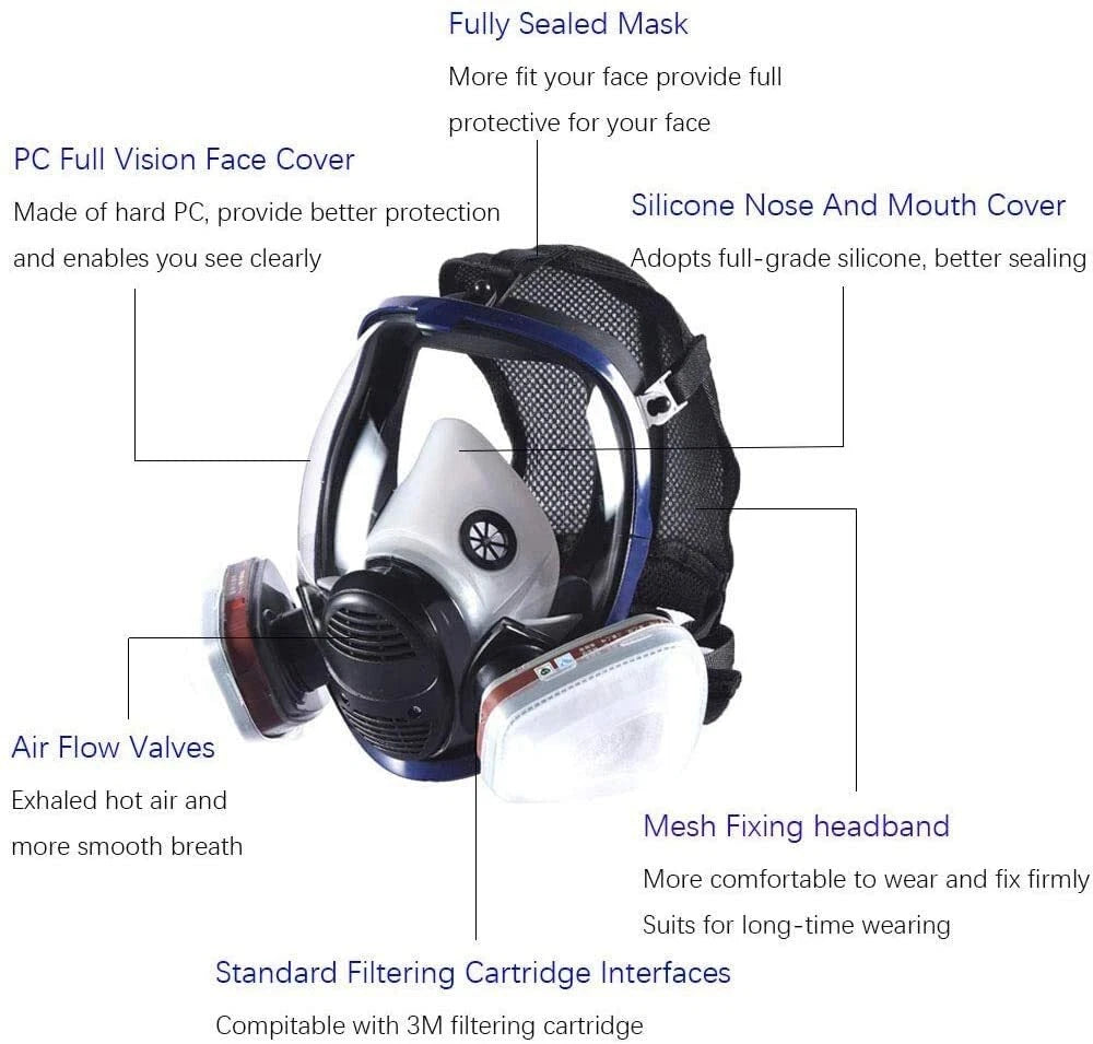 Facepiece Reusable Respirator Full Face Gas Mask 6800 6000 For Painting Spraying