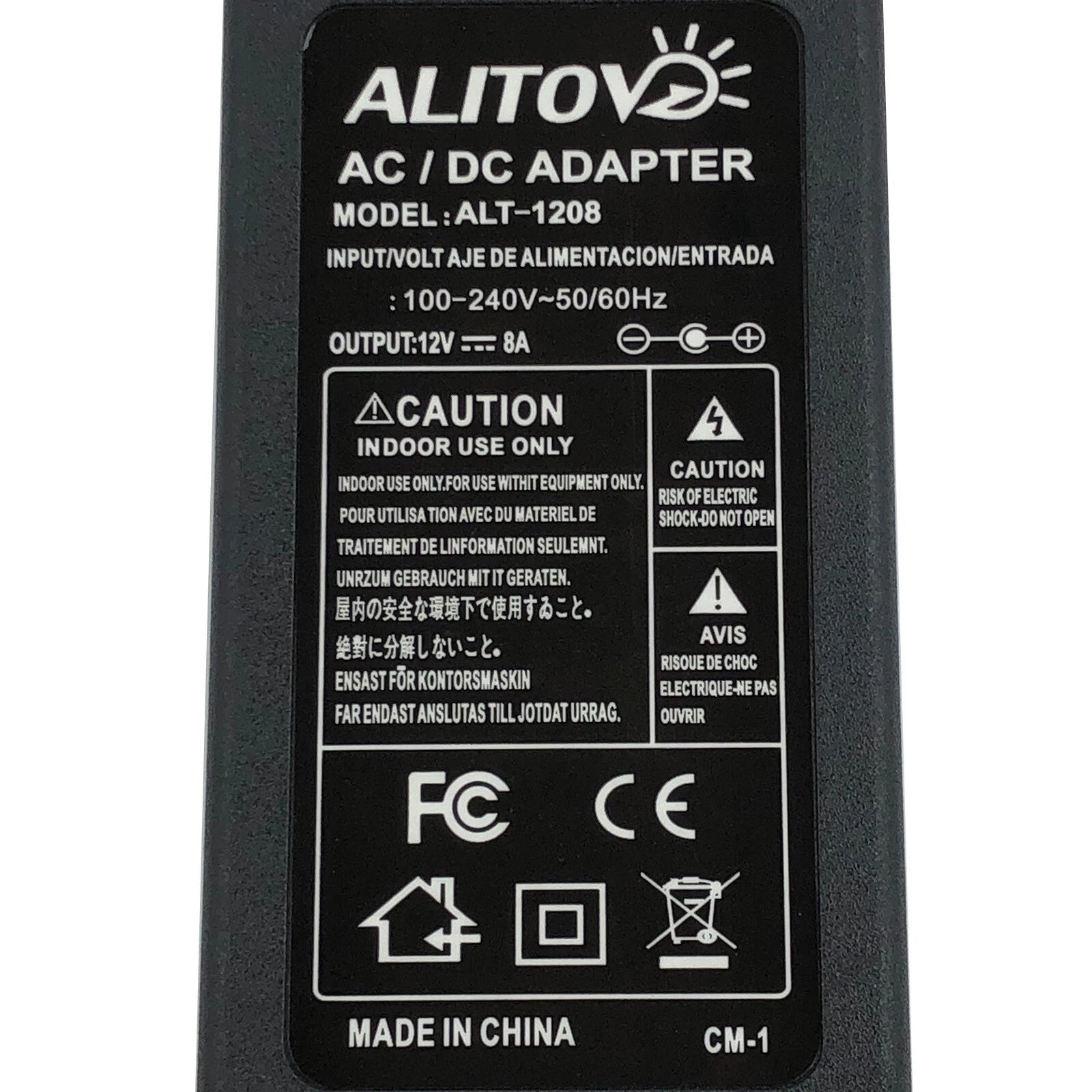NEW Genuine Alitove AC Adapter 12V 8A 5.5mm ALT-1208 96W & Cord