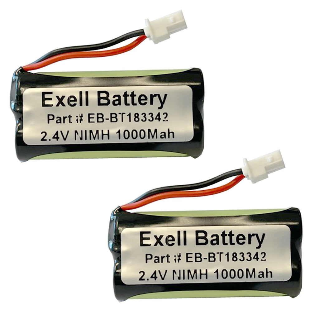 2PC Exell 2.4V 1000mAh Ni-MH Battery Pack for Cordless Phones BT166342/BT266342