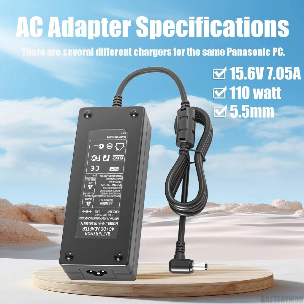 15.6V 7.05A 110W AC Adapter Charger for Panasonic-Toughbook FZ-55 CF-54 CF-54C