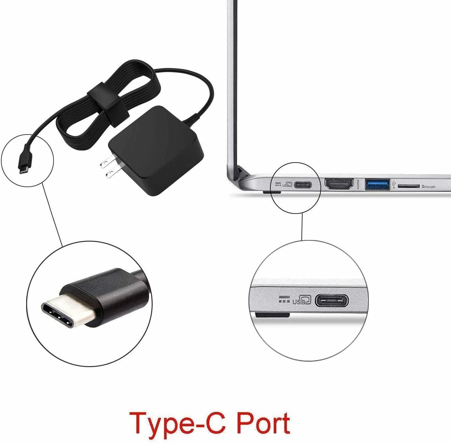 45W USB C Charger Fit for Samsung Galaxy Book S Galaxy Book 2 10.6 12inch 2-in-1