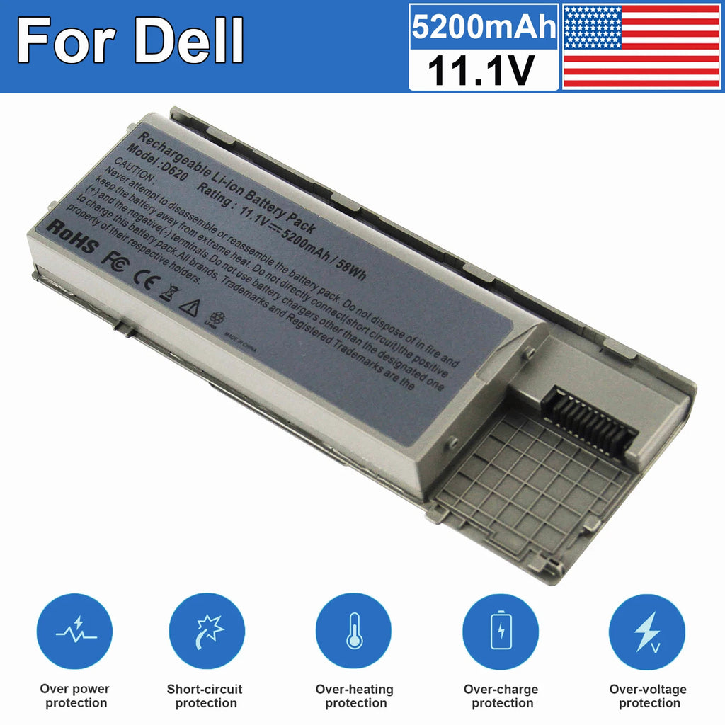 5200mAh Battery for Dell Latitude D620 D630 D631 D640 M2300 PC764 TC030 KP423 US