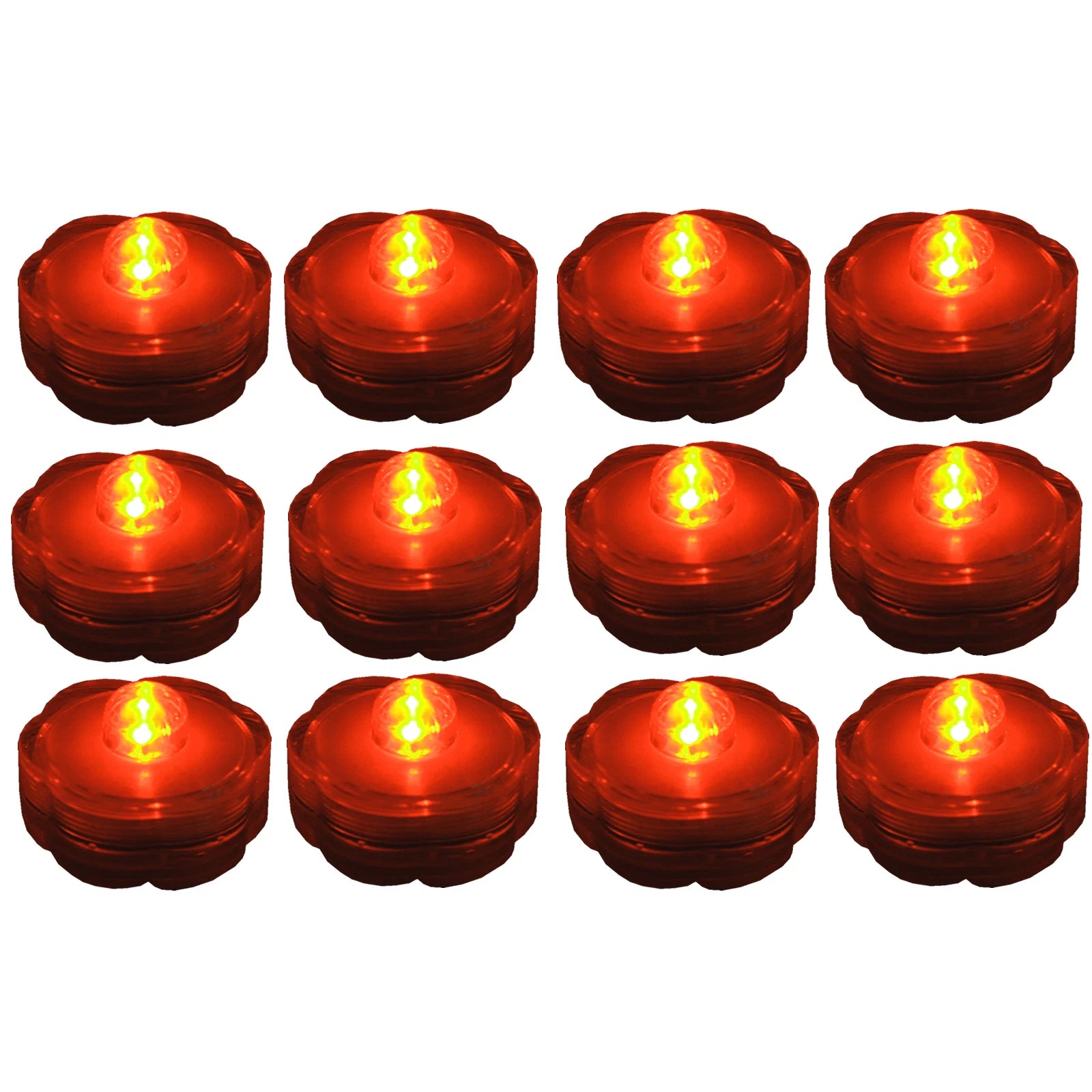 Submersible Waterproof Battery LED Tea Light ~ ORANGE ~ 12 Pack HALLOWEEN Décor